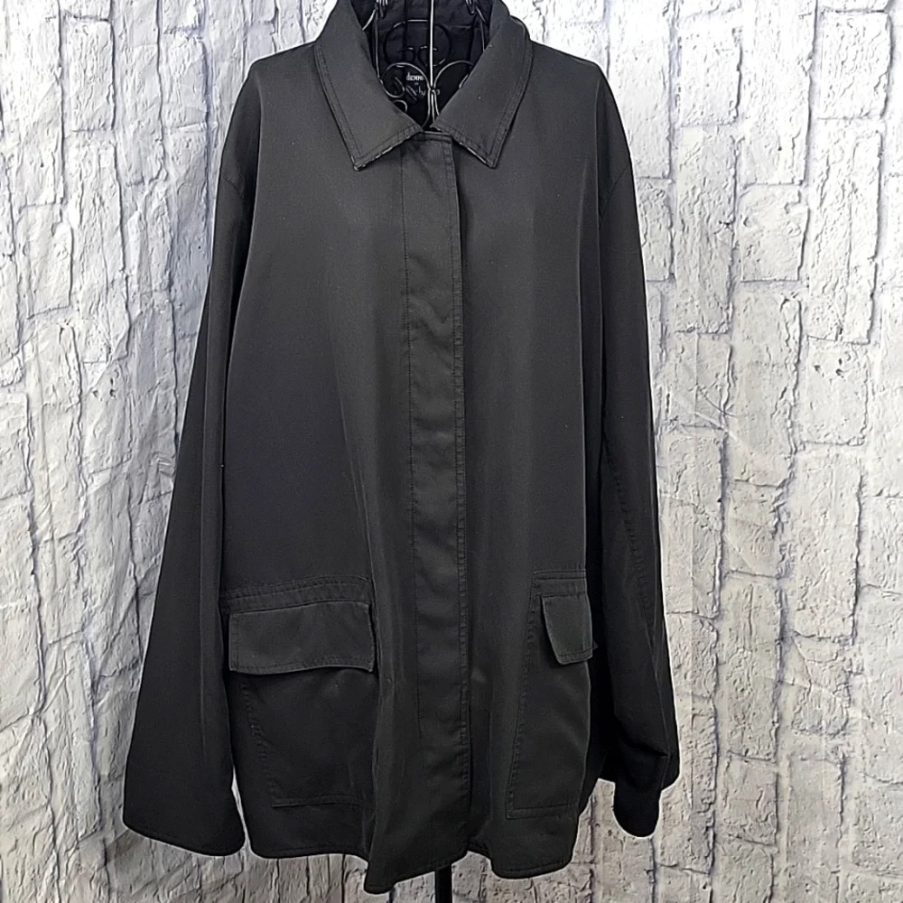 DENNIS BASSO Black Leopard Print Lining Women's Jacket Size 3X